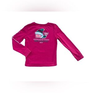 Vineyard Vines Size XS, 5-6, Pink Christmas Elf Pocket Tee